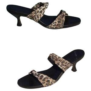 Donald Pliner Animal Print Double Mesh Elastic Leather Sandal Shoe New $210 NIB